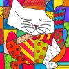 Happy Colorful Cubist Cat Diamond Painting