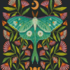 Lunar Moth And Flowers Art Diamond Painting