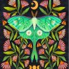 Lunar Moth And Flowers Art Diamond Painting