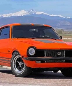 Orange 1970 Ford Maverick Diamond Painting