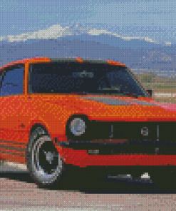 Orange 1970 Ford Maverick Diamond Painting