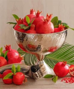 Pomegranates Silver Bowl Diamond Painting