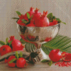 Pomegranates Silver Bowl Diamond Painting