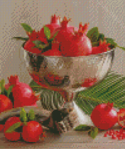 Pomegranates Silver Bowl Diamond Painting