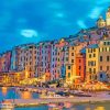 Porto Venere Town At Night Diamond Painting