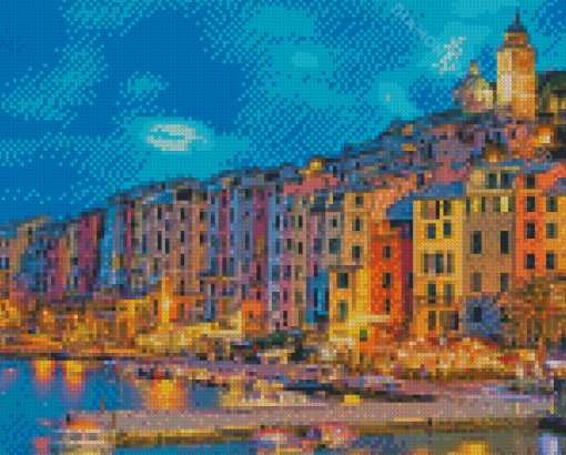 Porto Venere Town At Night Diamond Painting