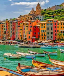 Porto Venere Town Colorful Houses Diamond Painting