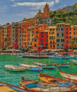 Porto Venere Town Colorful Houses Diamond Painting