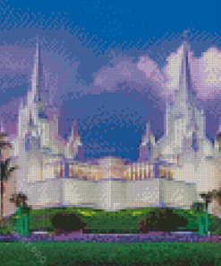 Purple Sky San Diego Temple Diamond Painting