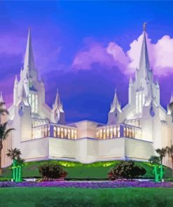 Purple Sky San Diego Temple Diamond Painting