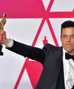 Rami Malek With Oscar Diamond Painting