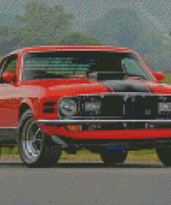 Red Mustang Mach 1 Diamond Painting