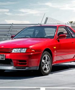 Red Skyline Car Diamond Painting