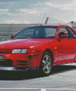 Red Skyline Car Diamond Painting