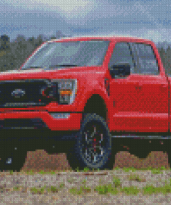 Red Ford Truck Diamond Painting