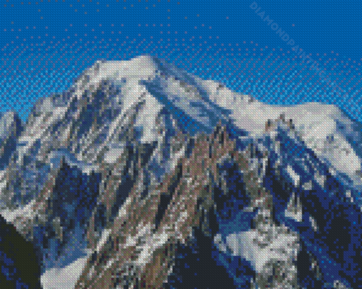 Snowy French Alps Mountain Diamond Painting