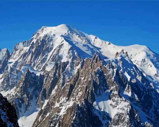 Snowy French Alps Mountain Diamond Painting