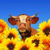 Sunflower Cow Diamond Painting