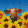 Sunflower Cow Diamond Painting