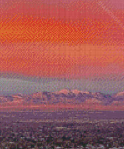 Sunrise Over The Salt Lake Valley Oquirrh Mountains Diamond Painting