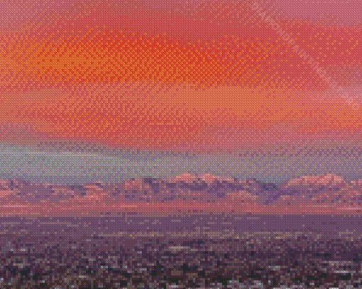 Sunrise Over The Salt Lake Valley Oquirrh Mountains Diamond Painting