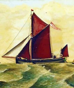 Thames Sailing Barge In The Sea Diamond Painting