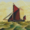 Thames Sailing Barge In The Sea Diamond Painting