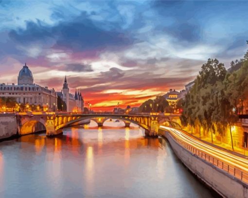 The Seine River In Paris Diamond Painting