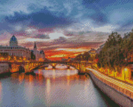 The Seine River In Paris Diamond Painting