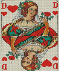 Vintage Queen Of Hearts Diamond Painting