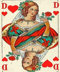 Vintage Queen Of Hearts Diamond Painting