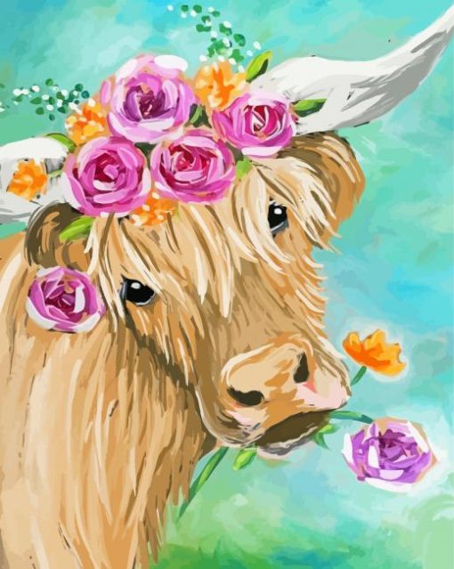 Watercolor Cow Diamond Painting