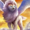 White Lion Owl Bird Diamond Painting