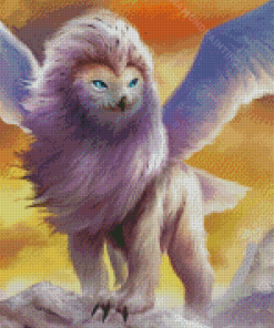 White Lion Owl Bird Diamond Painting