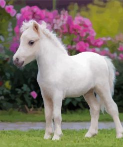 White Mini Horse Diamond Painting