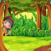 Young Girl Hiding At The Forest Diamond Painting