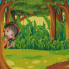 Young Girl Hiding At The Forest Diamond Painting