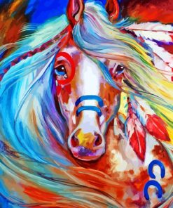 American Indian War Pony Horse Diamond Painting