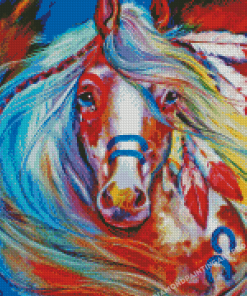 American Indian War Pony Horse Diamond Painting