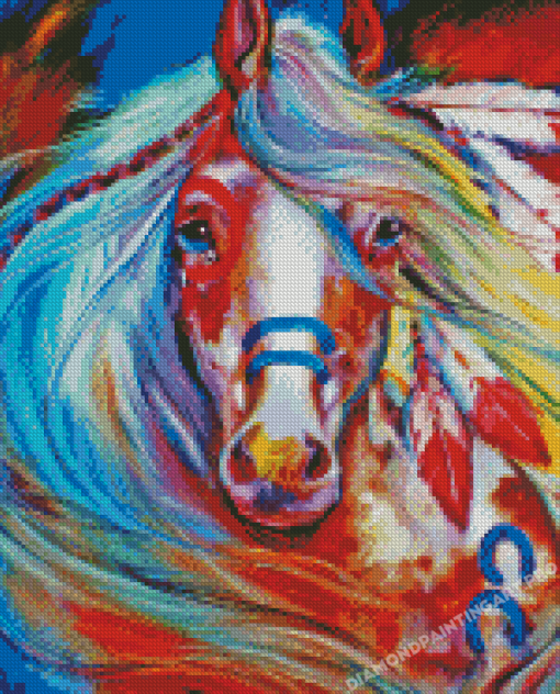 American Indian War Pony Horse Diamond Painting