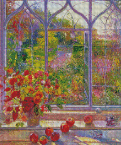 Autumn Garden Window Diamond Painting