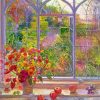 Autumn Garden Window Diamond Painting