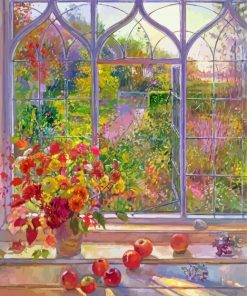 Autumn Garden Window Diamond Painting