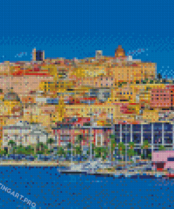 Beautiful View Of Sardinia Buildings Diamond Painting