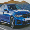 Blue Metallic Bmw Car Diamond Painting