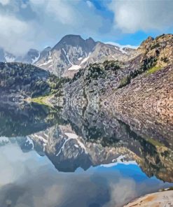 Bozeman Montana Mountains Water Reflection Diamond Painting