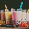 Bubble Tea With Fruits Diamond Painting