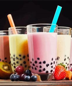 Bubble Tea With Fruits Diamond Painting