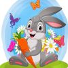 Cartoon Rabbit With Flowers And Carrot Diamond Painting