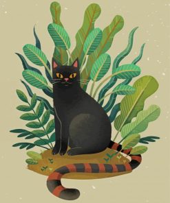 Cat And Plant Diamond Painting